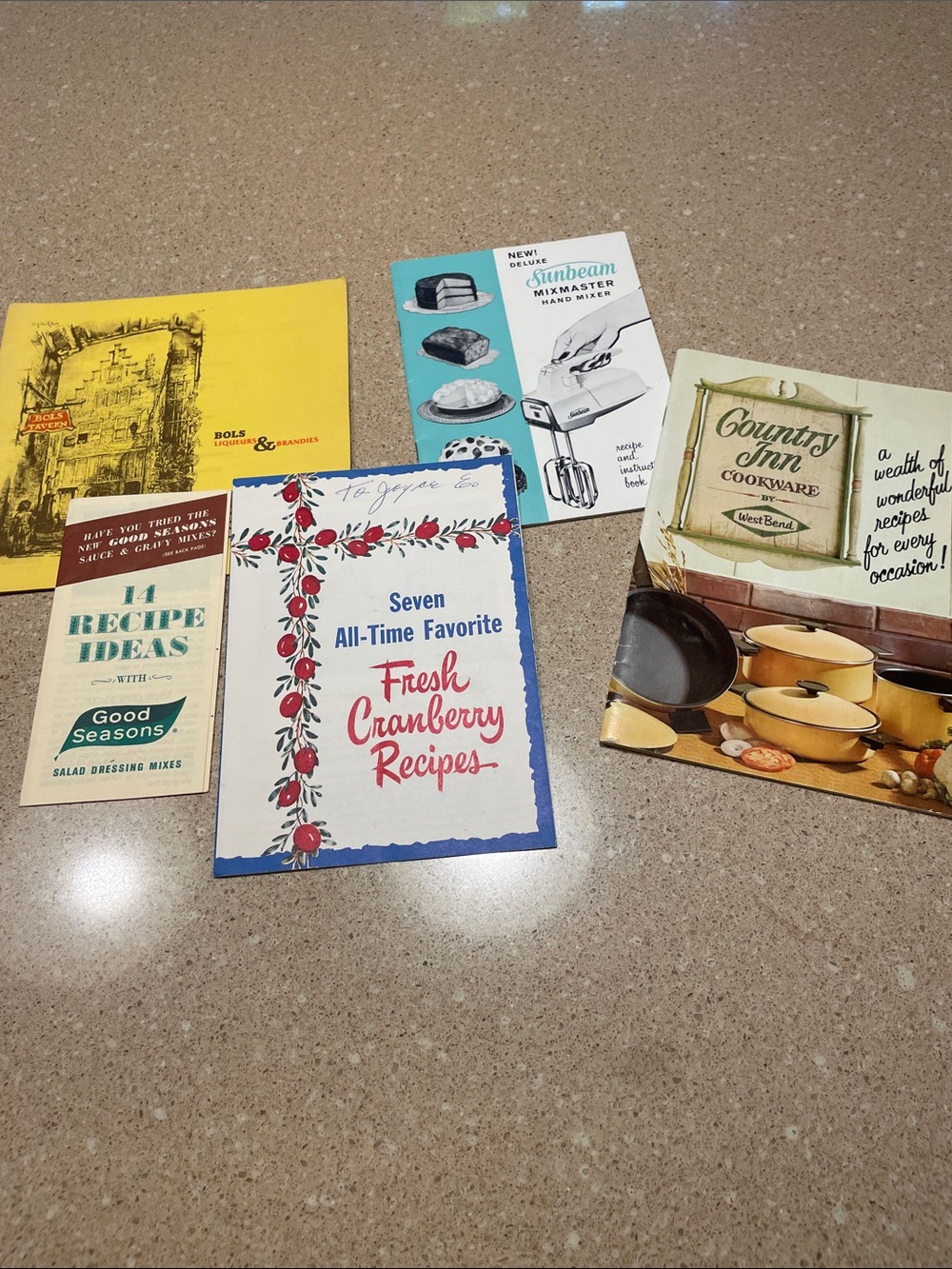 Sunbeam Mixmaster Recipe Booklet Set - Yellow, Cream, Blue & Red